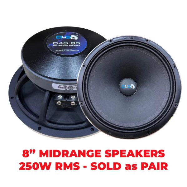 DOWN4SOUND PRO AUDIO D4S-85 8 INCH MIDRANGE SPEAKER | 250W RMS | 4 OHM - PAIR