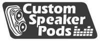 Custom Speaker Pods Logo whitegrey