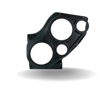 Front Door Custom Speaker Pods for the 2000-2006 Cadillac Escalade Chevrolet Avalanche Silverado Tahoe Suburban GMC Sierra Yukon to hold Dual 6.5 in and Dual 3.5 in  speakers for car audio installation upgrade