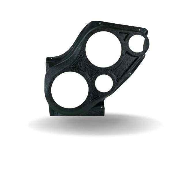 Front Door Custom Speaker Pods for the 2000-2006 Cadillac Escalade Chevrolet Avalanche Silverado Tahoe Suburban GMC Sierra Yukon to hold Dual 6.5 in and Dual 3.5 in  speakers for car audio installation upgrade