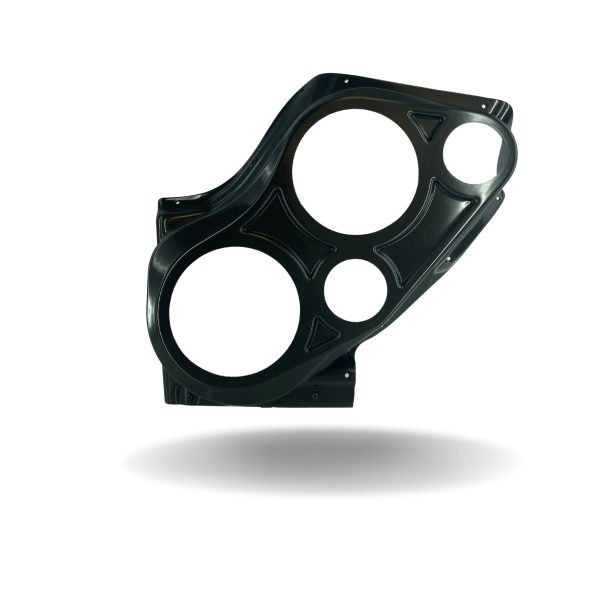 Front Door Custom Speaker Pods for the 2000-2006 Cadillac Escalade Chevrolet Avalanche Silverado Tahoe Suburban GMC Sierra Yukon to hold Dual 6.5 in and Dual 3.5 in  speakers for car audio installation upgrade