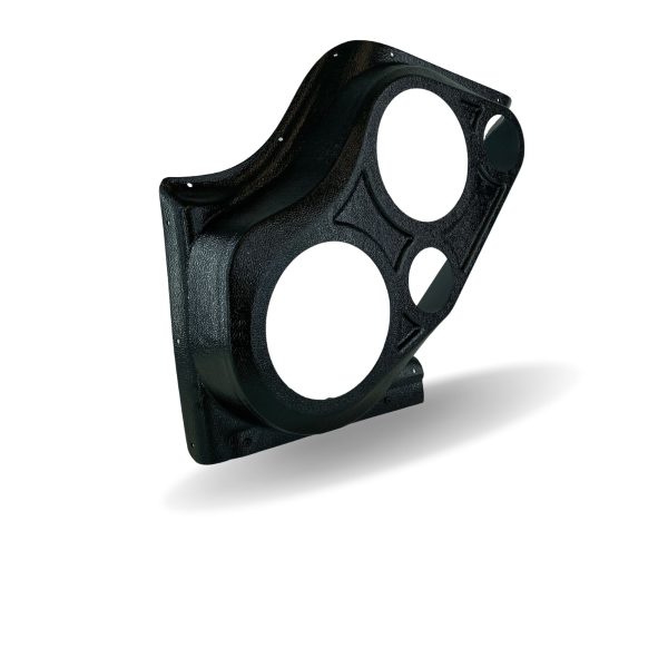 Front Door Custom Speaker Pods for the 2000-2006 Cadillac Escalade Chevrolet Avalanche Silverado Tahoe Suburban GMC Sierra Yukon to hold Dual 6.5 in and Dual 3.5 in  speakers for car audio installation upgrade