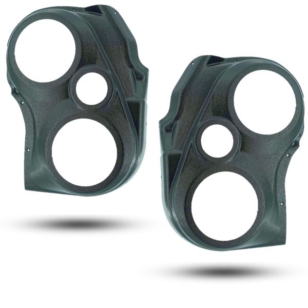 Front Door Custom Speaker Pods for the 2004-2007 Infiniti QX56 Nissan Armada Titan to hold Dual 6.5 in and 3.5 in speakers for car audio installation upgrade