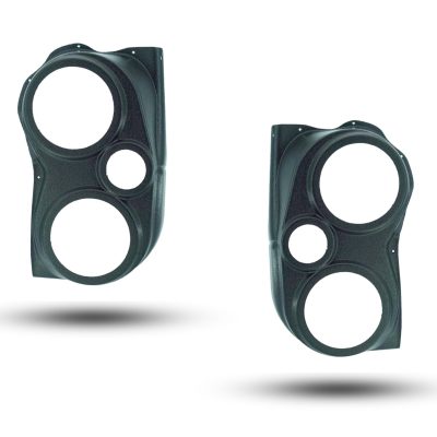 Rear Door Custom Speaker Pods for the 2004-2007 Infiniti QX56 Nissan Armada Titan to hold Dual 6.5 in and 3.5 in speakers for car audio installation upgrade