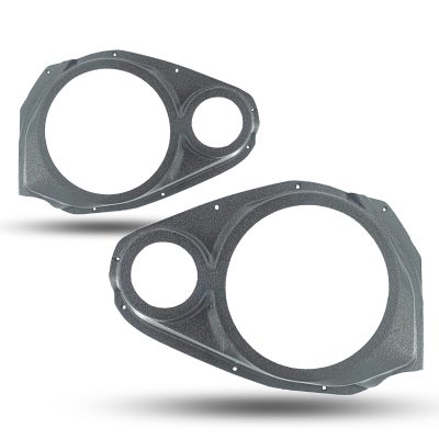 Front Door Custom Speaker Pods for the 2007-2011 Toyota Camry to hold 8.0 in and 3.5 in speakers for car audio installation upgrade