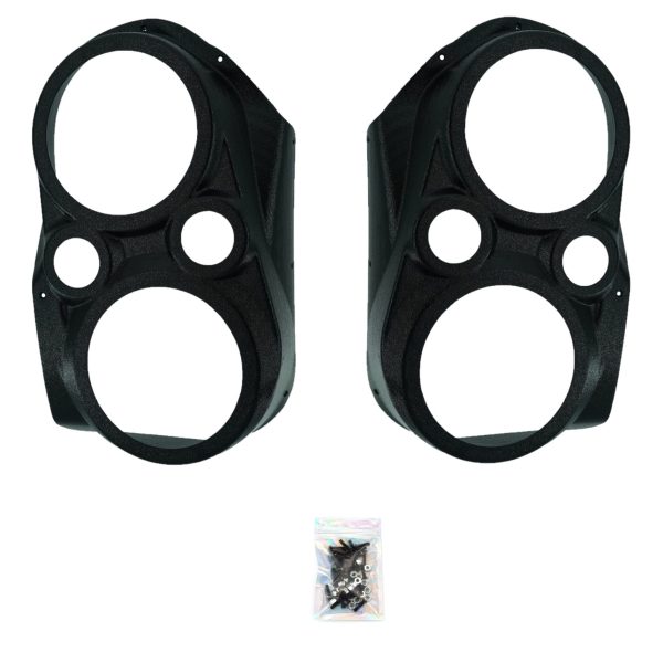 Front Door Custom Speaker Pods for the 2010-2013 Chevrolet Silverado GMC Sierra to hold Dual 6.5 in and Dual 2.0 in speakers for car audio installation upgrade