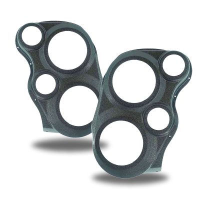 Front Door Custom Speaker Pods for the 2007-2009 Cadillac Escalade Chevrolet Avalanche Tahoe Silverado Suburban GMC Yukon Sierra to hold Dual 6.5 in and Dual 3.5 in  speakers for car audio installation upgrade