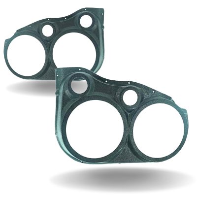 Front Door Custom Speaker Pods for the 1995-1999 Cadillac Escalade Chevrolet Silverado Suburban Tahoe GMC Sierra Yukon to hold Dual 6.5 in and Dual 2.0 in  speakers for car audio installation upgrade