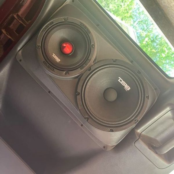 Rear Door Custom Speaker Pods for the 2000-2006 Chevrolet Silverado GMC Sierra to hold 8.0 in and 6.5 in speakers for car audio installation upgrade