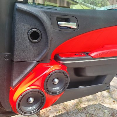 Front Door Custom Speaker Pods for the 2011-2023 Chrysler 300C Dodge Charger to hold Dual 6.5 in  speakers for car audio installation upgrade