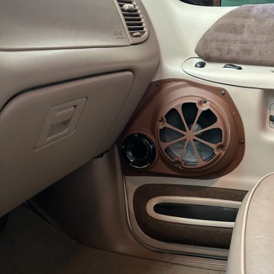 Front Door Custom Speaker Pods for the 1997-2001 Ford Explorer to hold 6.5 in and 3.5 in  speakers for car audio installation upgrade