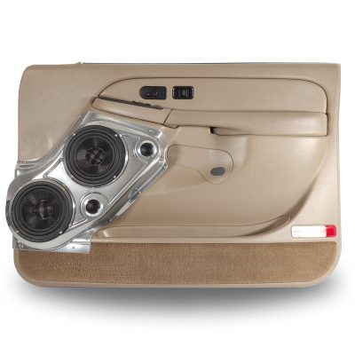 Front Door Custom Speaker Pods for the 2000-2006 Cadillac Escalade Chevrolet Avalanche Silverado Tahoe Suburban GMC Sierra Yukon to hold Dual 6.5 in and Dual 2.0 in  speakers for car audio installation upgrade