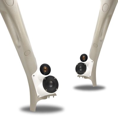 A-Pillar Custom Speaker Pods for the 2002-2005 Dodge Ram Ram to hold 3.5 in and 2.0 in  speakers for car audio installation upgrade