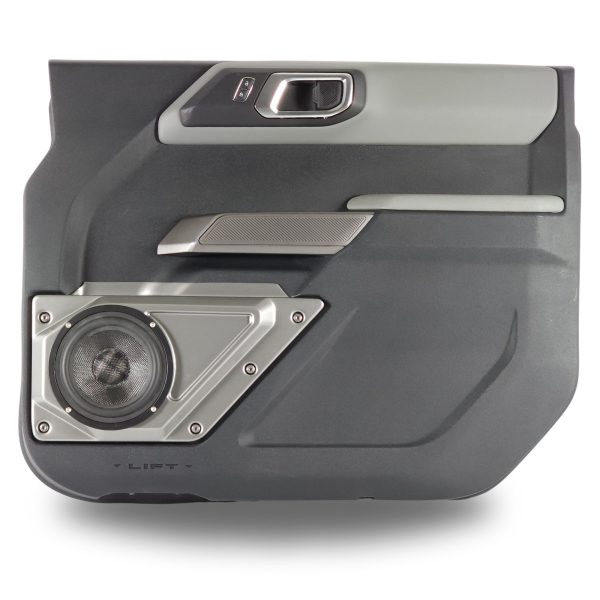 Front Door Custom Speaker Pods for the 2021-2023 Ford Bronco to hold 6.5 in speakers for car audio installation upgrade