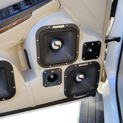 Front Door Custom Speaker Pods for the 2015-2020 Chevrolet Suburban Chevrolet Tahoe GMC Yukon to hold Dual 7.0 in and Dual 3.5 in  speakers for car audio installation upgrade