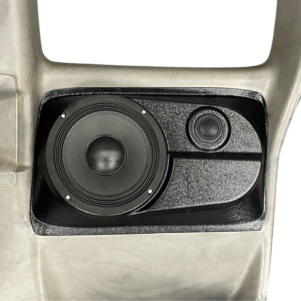 center ortho Speaker Upgrade for the Rear Door of your 2000-2006 Chevrolet Silverado, GMC Sierra. Easy installation of a 8" Midrange and Tweeter for the most powerful car stereo possible.