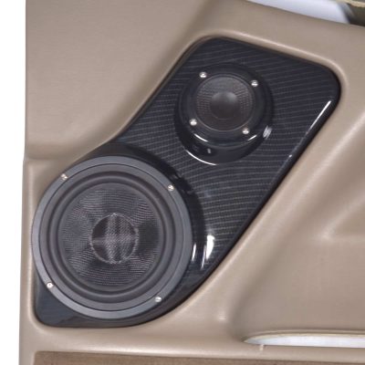 Front Door Custom Speaker Pods for the 2000-2006 Cadillac Escalade Chevrolet Avalanche Silverado Tahoe Suburban GMC Sierra Yukon to hold 6.5 in and 3.5 in  speakers for car audio installation upgrade