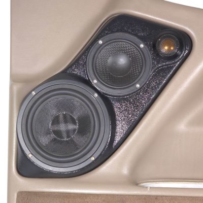 Front Door Custom Speaker Pods for the 2000-2006 Cadillac Escalade Chevrolet Avalanche Silverado Tahoe Suburban GMC Sierra Yukon to hold 6.5 in and 4.0 in and 2.0 in  speakers for car audio installation upgrade