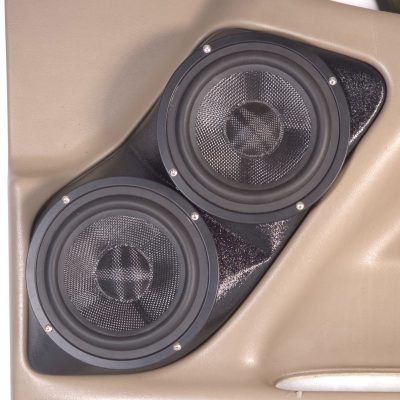 Front Door Custom Speaker Pods for the 2000-2006 Cadillac Escalade Chevrolet Avalanche Silverado Tahoe Suburban GMC Sierra Yukon to hold Dual 6.5 in  speakers for car audio installation upgrade