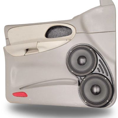 Front Door Custom Speaker Pods for the 2002-2005 Chevrolet Trailblazer to hold Dual 8.0 in  speakers for car audio installation upgrade