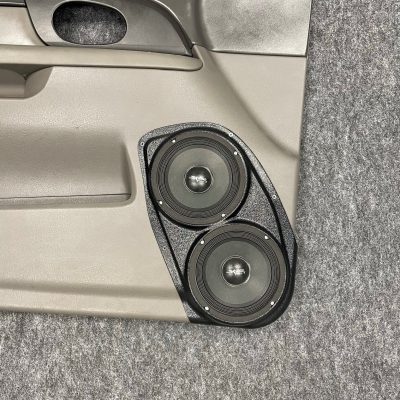 Front Door Custom Speaker Pods for the 2002-2005 GMC Envoy to hold Dual 6.5 in speakers for car audio installation upgrade