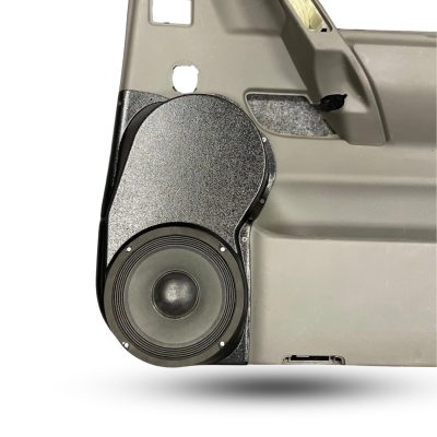 Rear Door Custom Speaker Pods for the 2004-2007 Infiniti QX56 Nissan Armada Titan to hold 8.0 in speakers for car audio installation upgrade