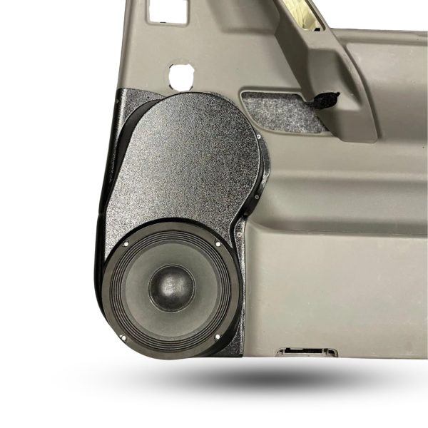 Rear Door Custom Speaker Pods for the 2004-2007 Infiniti QX56 Nissan Armada Titan to hold 8.0 in speakers for car audio installation upgrade