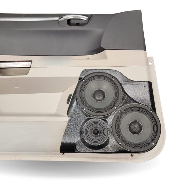 Front Door Custom Speaker Pods for the 2005-2007 Chrysler 300C to hold Dual 6.5 in and 3.5 in  speakers for car audio installation upgrade