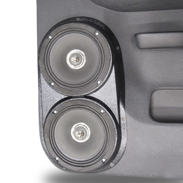 center ortho Speaker Upgrade for the Rear Door of your 2007-2013 Chevrolet Silverado, GMC Sierra. Easy installation of a Dual 6.5" Midrange for the most powerful car stereo possible.