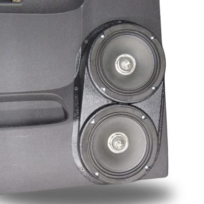 Rear Door Custom Speaker Pods for the 2007-2009 Chevrolet Silverado GMC Sierra to hold Dual 6.5 in speakers for car audio installation upgrade