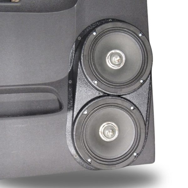 center ortho Speaker Upgrade for the Rear Door of your 2007-2013 Chevrolet Silverado, GMC Sierra. Easy installation of a Dual 6.5" Midrange for the most powerful car stereo possible.