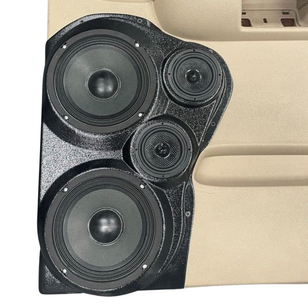 center ortho Speaker Upgrade for the Rear Door of your 2007-2013 Chevrolet Silverado, GMC Sierra. Easy installation of a Dual 6.5" Midrange and Dual 3.5" Super Tweeter for the most powerful car stereo possible.