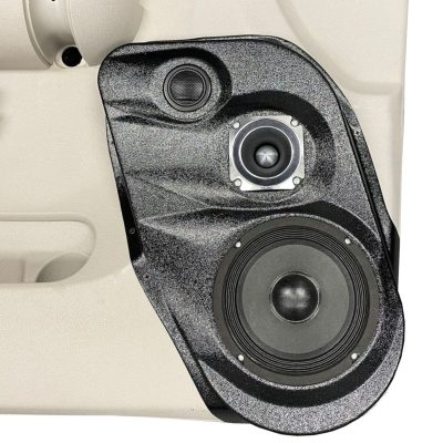 Front Door Custom Speaker Pods for the 2007-2009 Chevrolet Silverado GMC Sierra to hold 6.5 in and 3.5 in and 2.0 in speakers for car audio installation upgrade