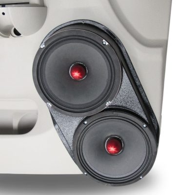 Front Door Custom Speaker Pods for the 2007-2009 Chevrolet Silverado GMC Sierra to hold Dual 8.0 in  speakers for car audio installation upgrade