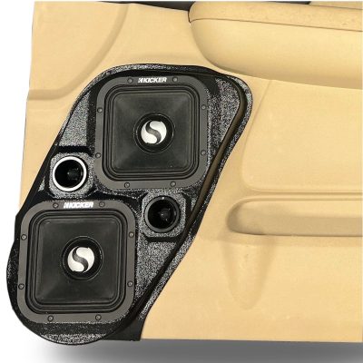 Front Door Custom Speaker Pods for the 2007-2009 Cadillac Escalade Chevrolet Avalanche Tahoe Silverado Suburban GMC Yukon Sierra to hold Dual 7.0 in and Dual 2.0 in speakers for car audio installation upgrade