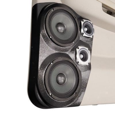 Rear Door Custom Speaker Pods for the 2007-2009 Cadillac Escalade Chevrolet Avalanche Tahoe Silverado Suburban GMC Yukon Sierra to hold Dual 6.5 in and Dual 3.5 in  speakers for car audio installation upgrade