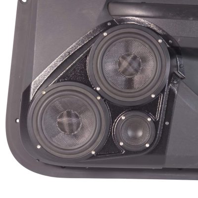 Front Door Custom Speaker Pods for the 2008-2010 Dodge Charger to hold Dual 6.5 in and 3.5 in speakers for car audio installation upgrade