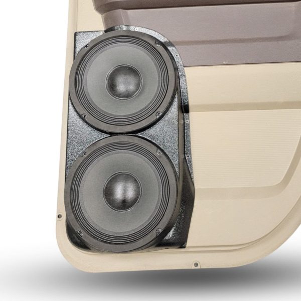 Rear Door Custom Speaker Pods for the 2009-2018 Dodge Ram to hold Dual 8.0 in speakers for car audio installation upgrade