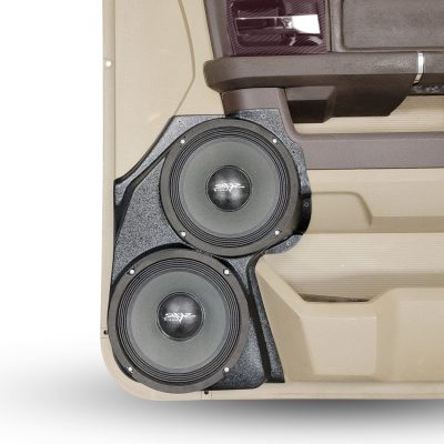 Front Door Custom Speaker Pods for the 2009-2018 Dodge Ram to hold Dual 8.0 in  speakers for car audio installation upgrade