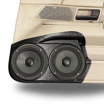 Front Door Custom Speaker Pods for the 2003-2008 Ford CrownVictoria Mercury GrandMarquis Marauder to hold Dual 6.5 in speakers for car audio installation upgrade