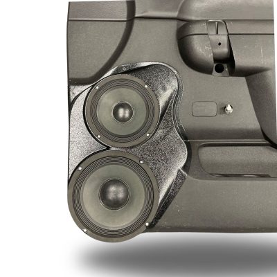 Front Door Custom Speaker Pods for the 2010-2013 Chevrolet Silverado GMC Sierra to hold 8.0 in and 6.5 in  speakers for car audio installation upgrade