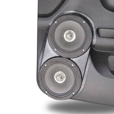 Front Door Custom Speaker Pods for the 2010-2013 Chevrolet Silverado GMC Sierra to hold Dual 6.5 in speakers for car audio installation upgrade