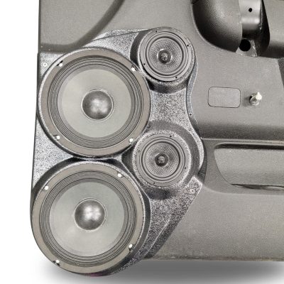 Front Door Custom Speaker Pods for the 2010-2013 Chevrolet Silverado GMC Sierra to hold Dual 6.5 in and Dual 3.5 in  speakers for car audio installation upgrade