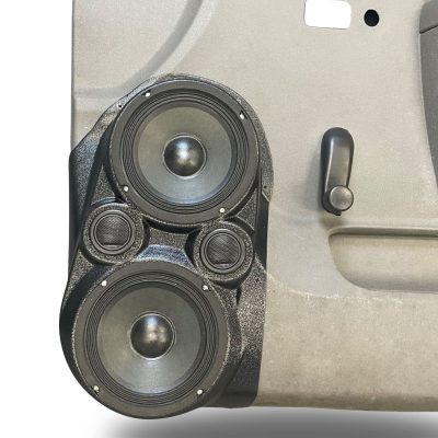 Front Door Custom Speaker Pods for the 2010-2013 Chevrolet Silverado GMC Sierra to hold Dual 6.5 in and Dual 2.0 in speakers for car audio installation upgrade