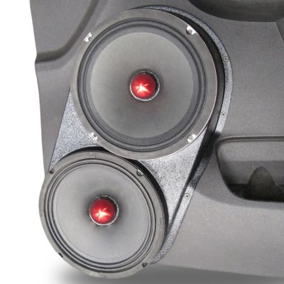 Front Door Custom Speaker Pods for the 2007-2009 Cadillac Escalade Chevrolet Avalanche Tahoe Silverado Suburban GMC Yukon Sierra to hold Dual 8.0 in  speakers for car audio installation upgrade