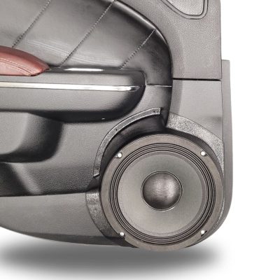 Rear Door Custom Speaker Pods for the 2011-2023 Chrysler 300C Dodge Charger to hold 8.0 in speakers for car audio installation upgrade