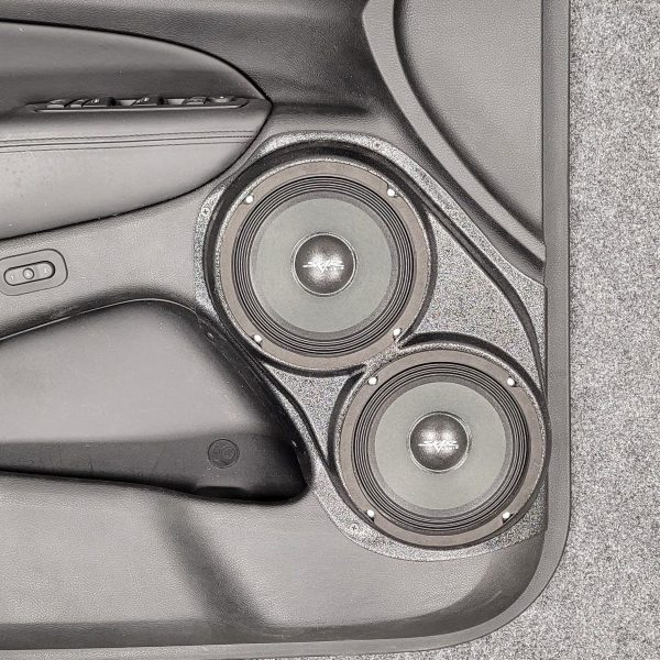 Front Door Custom Speaker Pods for the 2011-2023 Dodge Durango Jeep GrandCherokee to hold Dual 6.5 in speakers for car audio installation upgrade