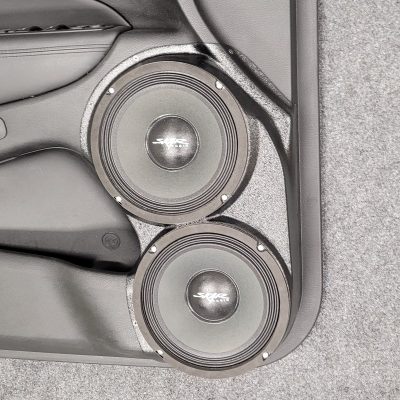 Front Door Custom Speaker Pods for the 2011-2023 Dodge Durango Jeep GrandCherokee to hold Dual 8.0 in speakers for car audio installation upgrade