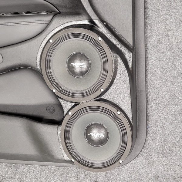 Front Door Custom Speaker Pods for the 2011-2023 Dodge Durango Jeep GrandCherokee to hold Dual 8.0 in speakers for car audio installation upgrade