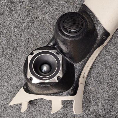 A-Pillar Custom Speaker Pods for the 2011-2023 Dodge Durango Jeep GrandCherokee to hold 3.5 in and 2.0 in  speakers for car audio installation upgrade